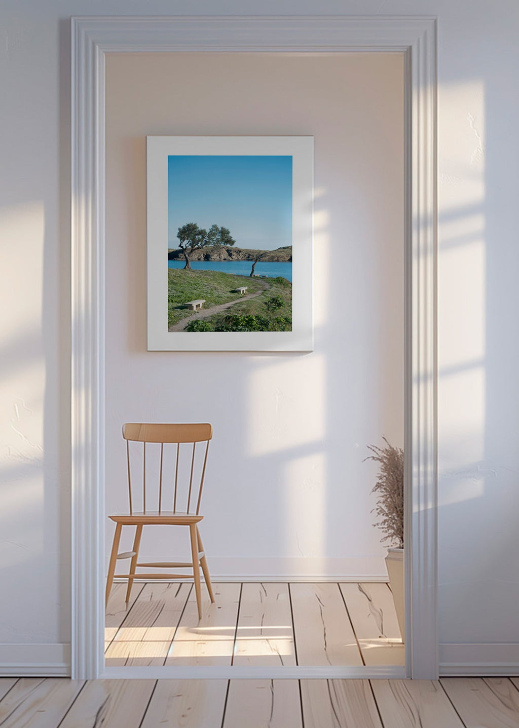 Cuadro van landschap kustpad sereen