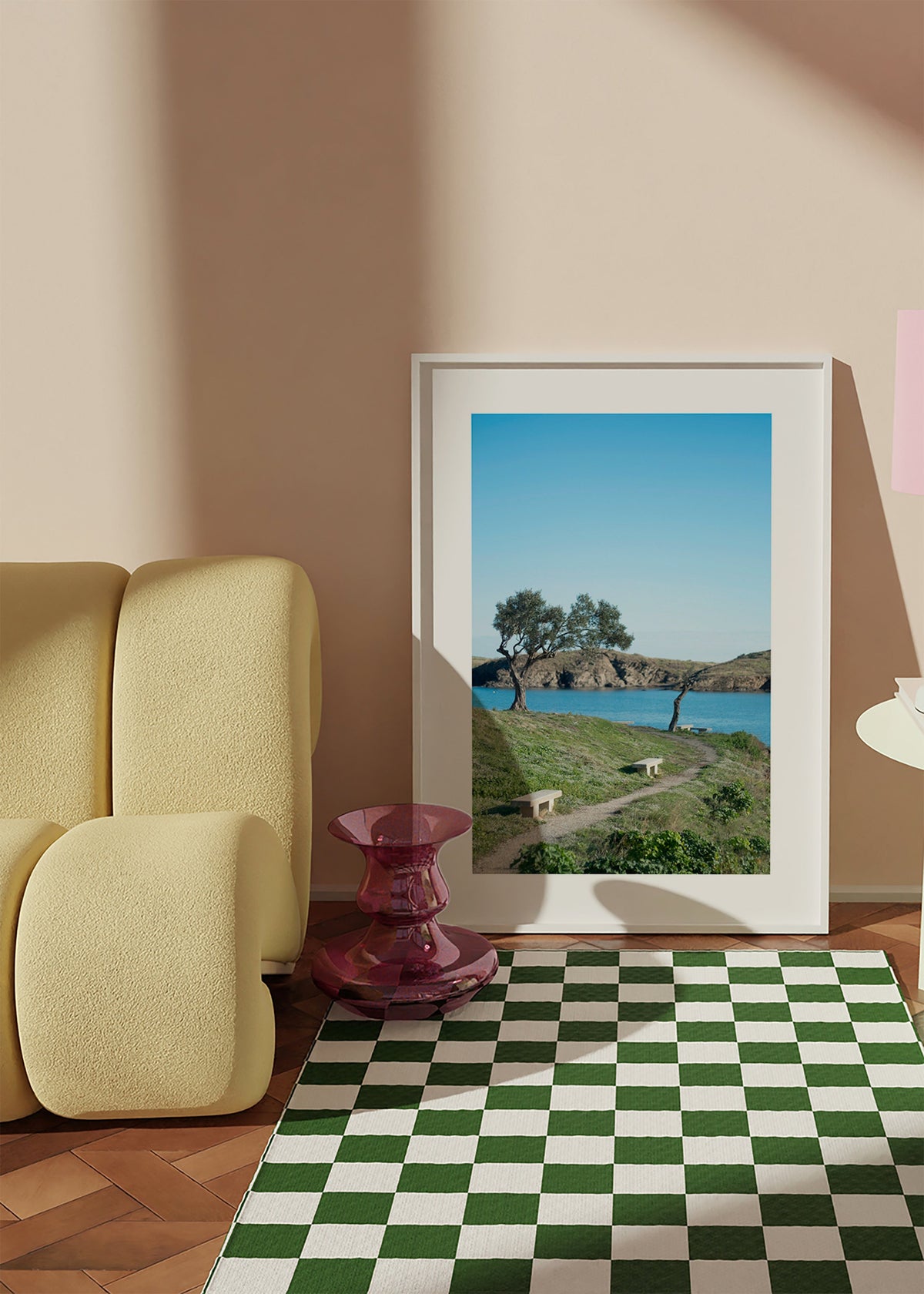 Cuadro van landschap kustpad sereen