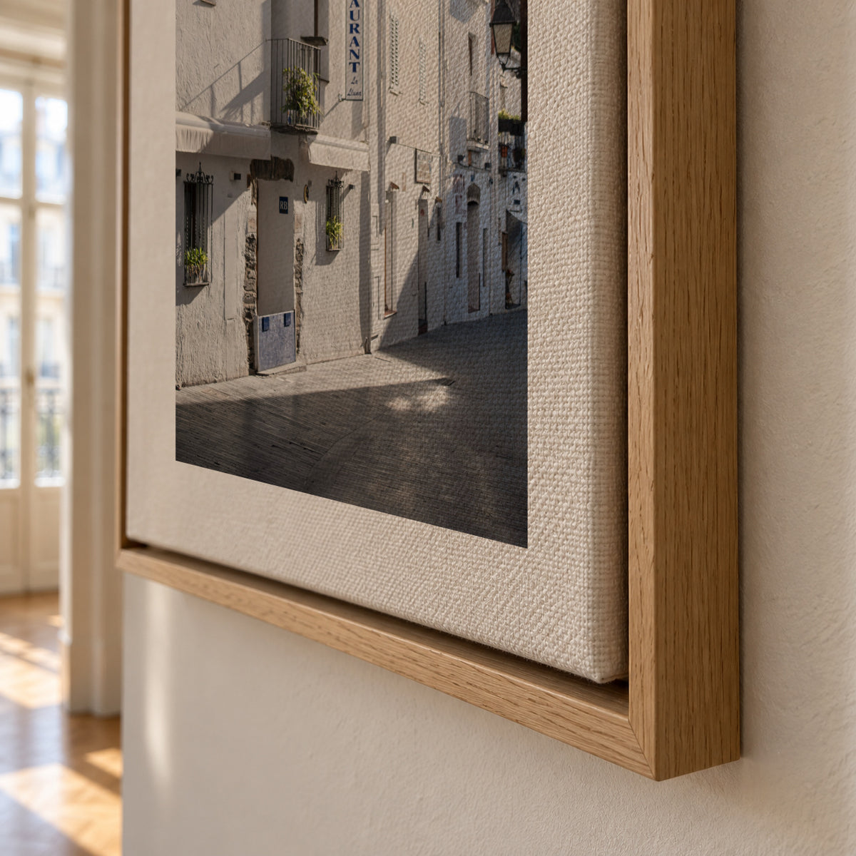 White Village - Framed canvas detail