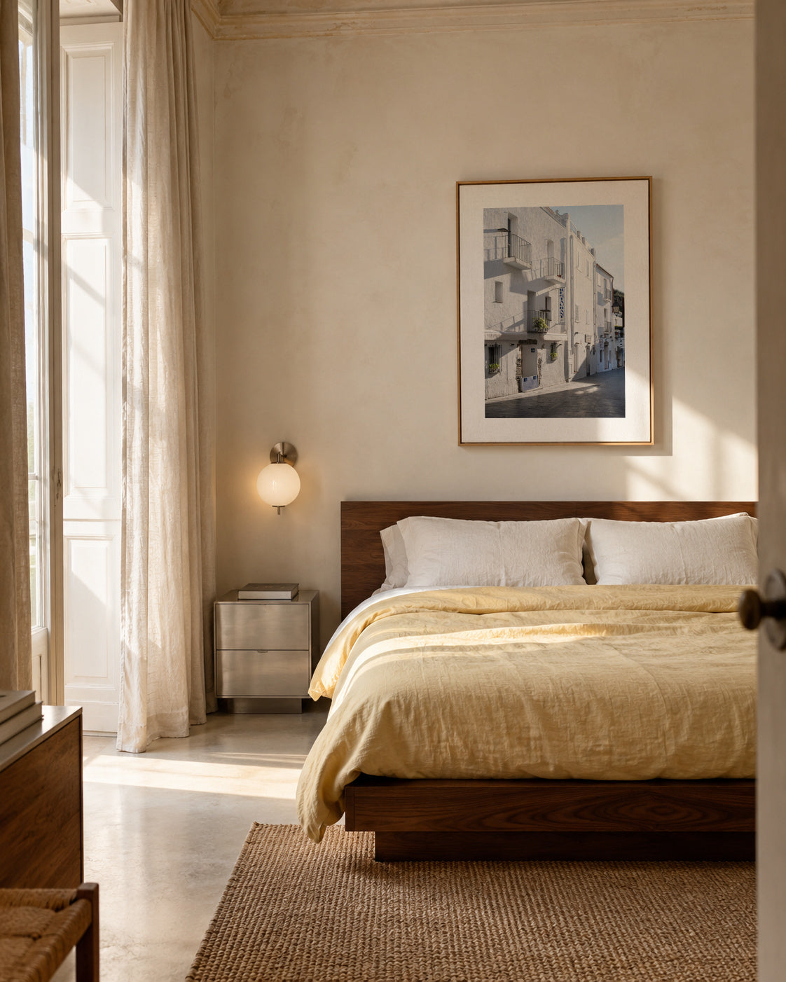 White Village - Framed canvas in an interior