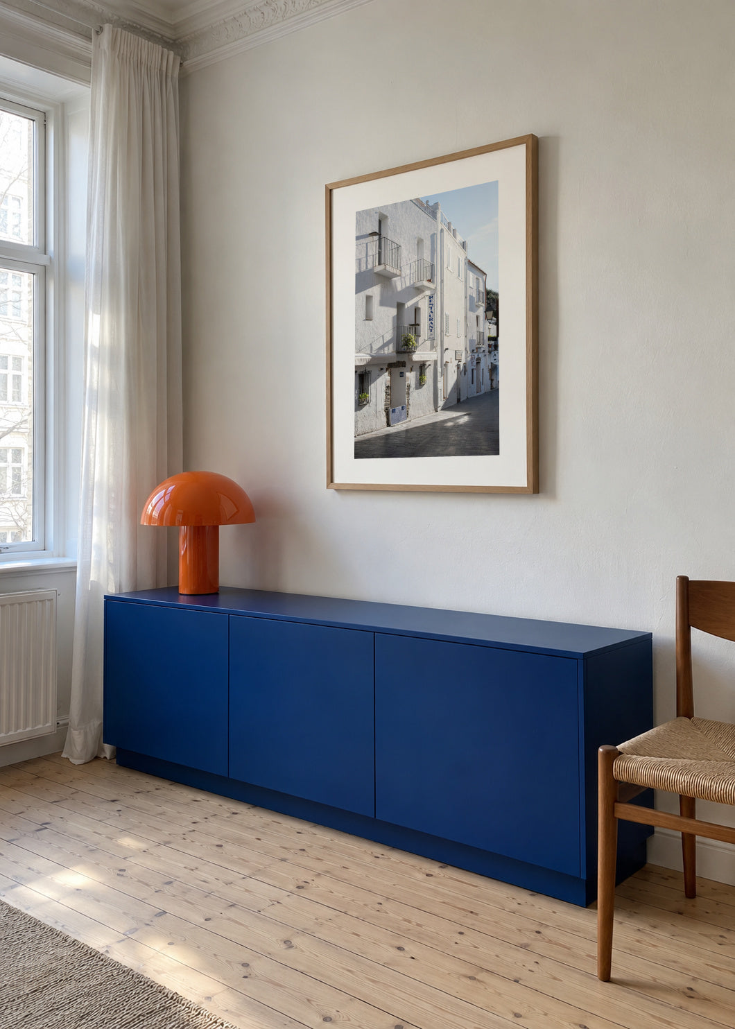 White Village - Framed poster in an interior