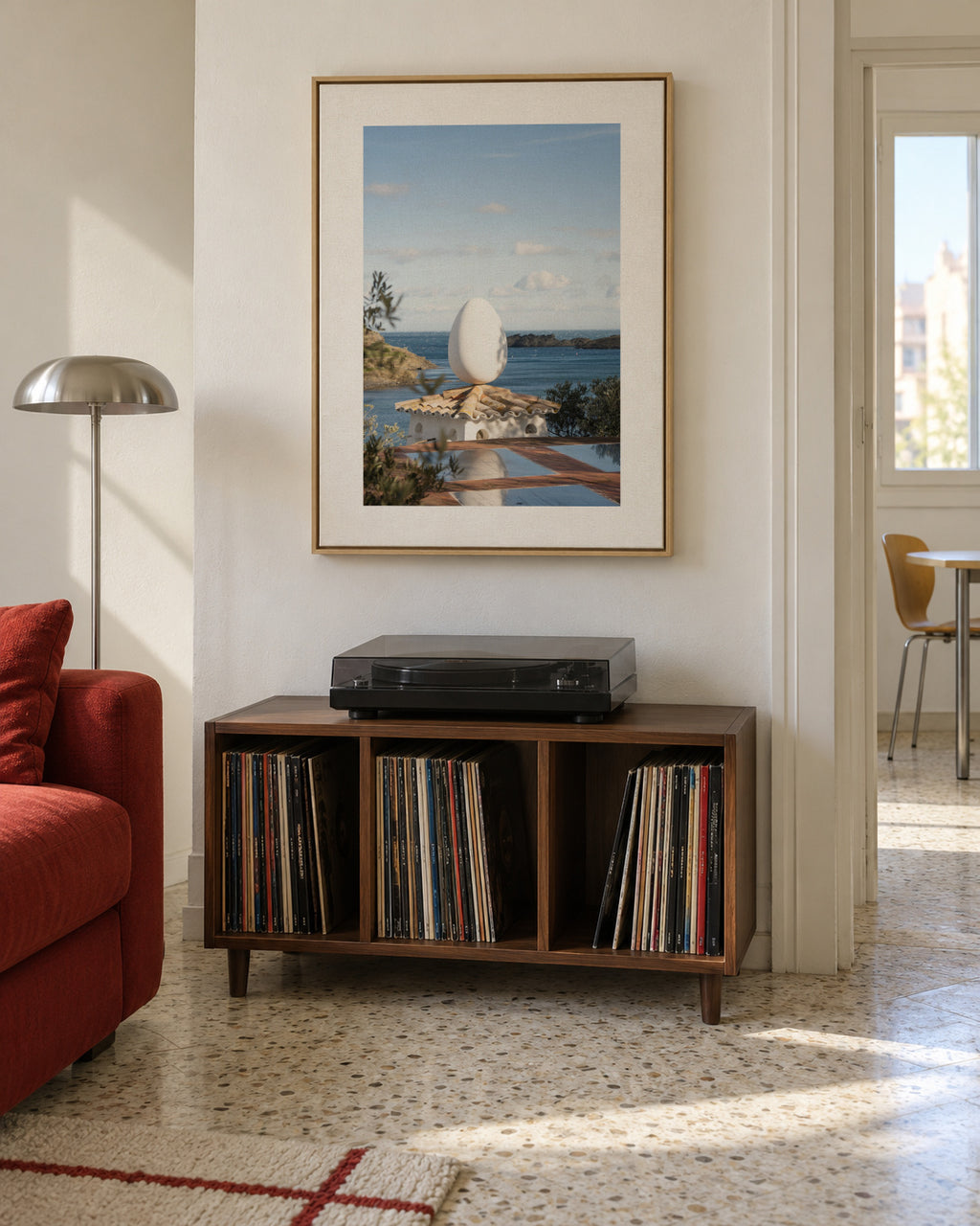 The White Egg - Framed canvas in an interior
