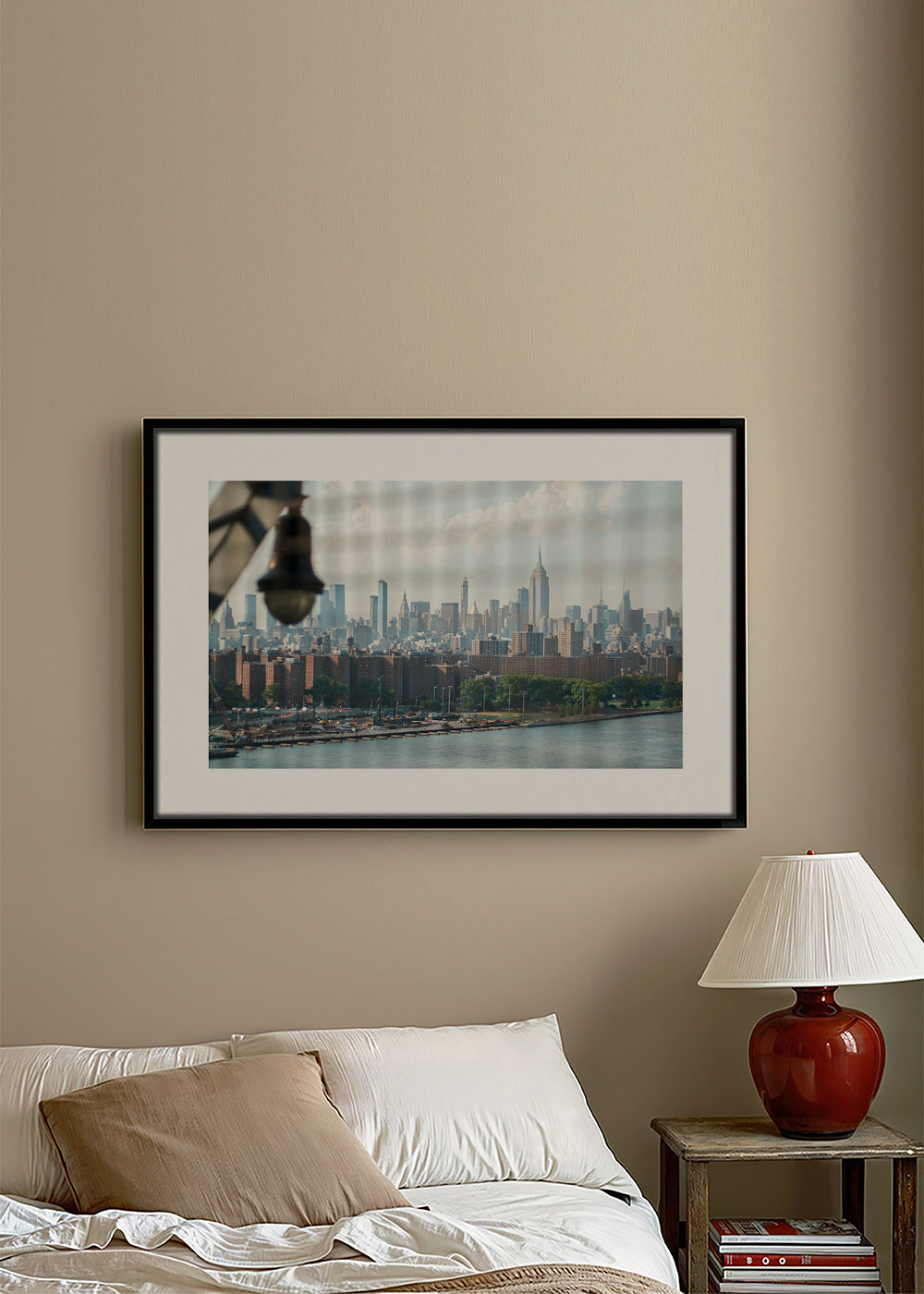 Stadskunst Manhattan raam skyline