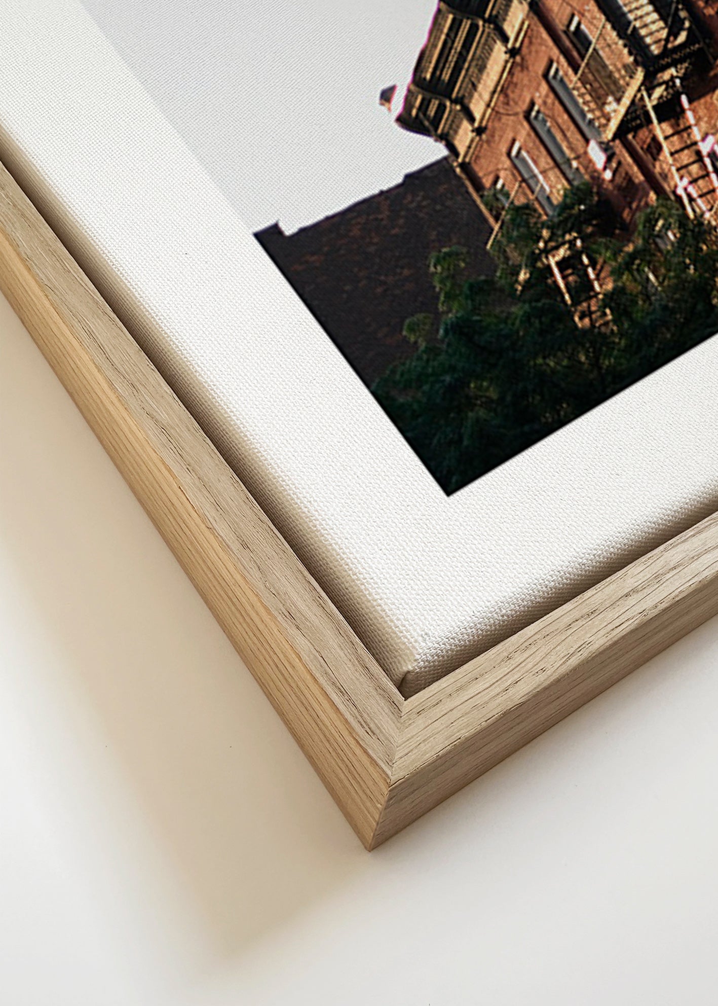 Reisposter: New York brownstone-gevel met brandtrappen