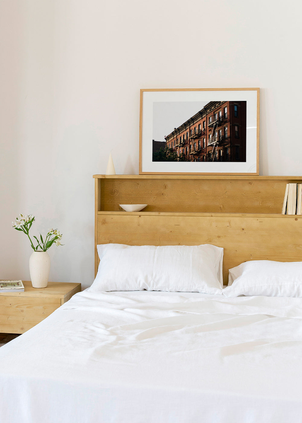 Reisposter: New York brownstone-gevel met brandtrappen