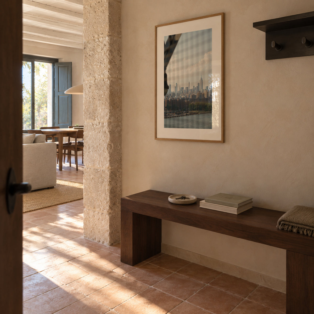 Skyline Reflection - Framed poster in an interior