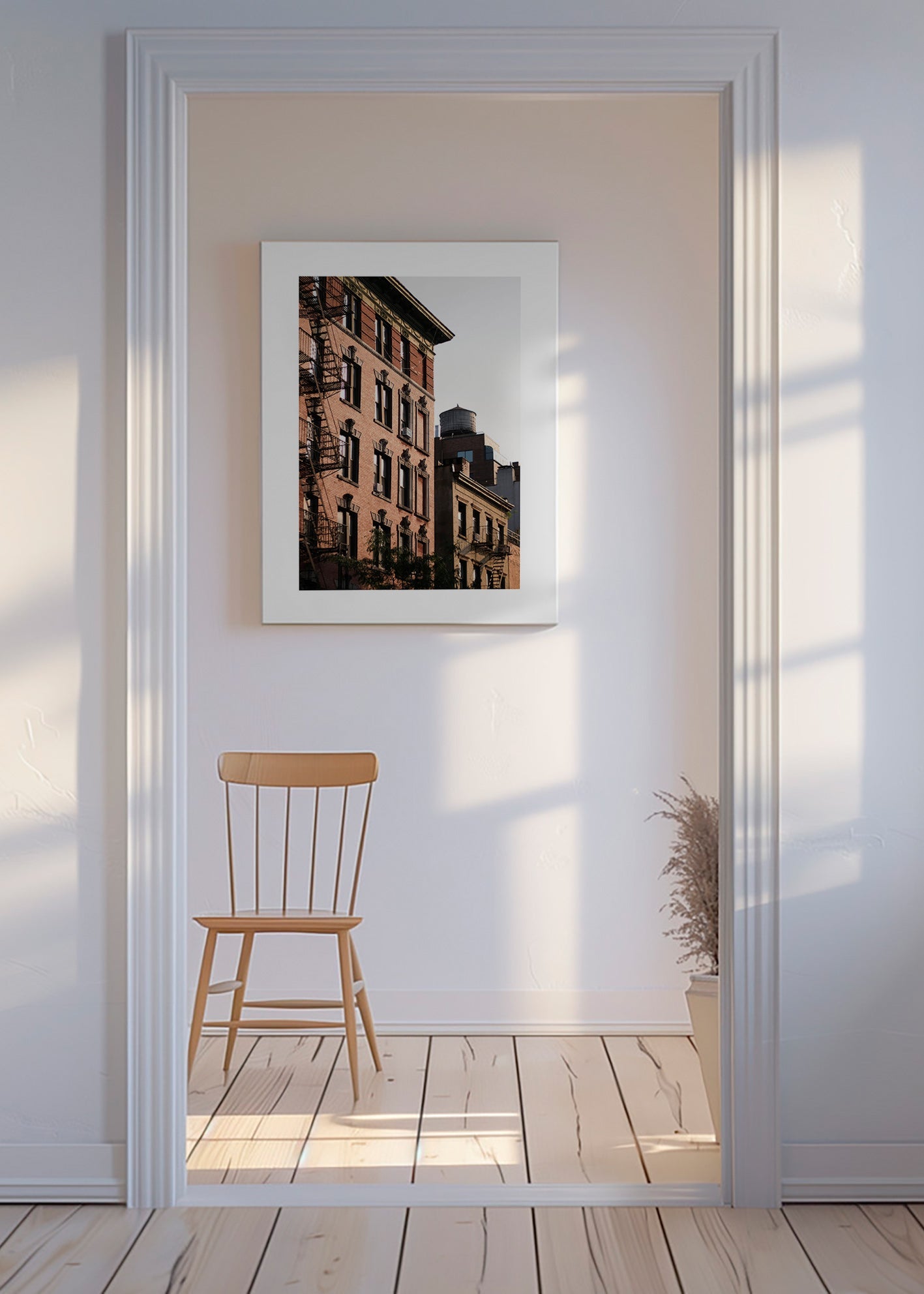 Stadsgevelfotografie met brandtrap