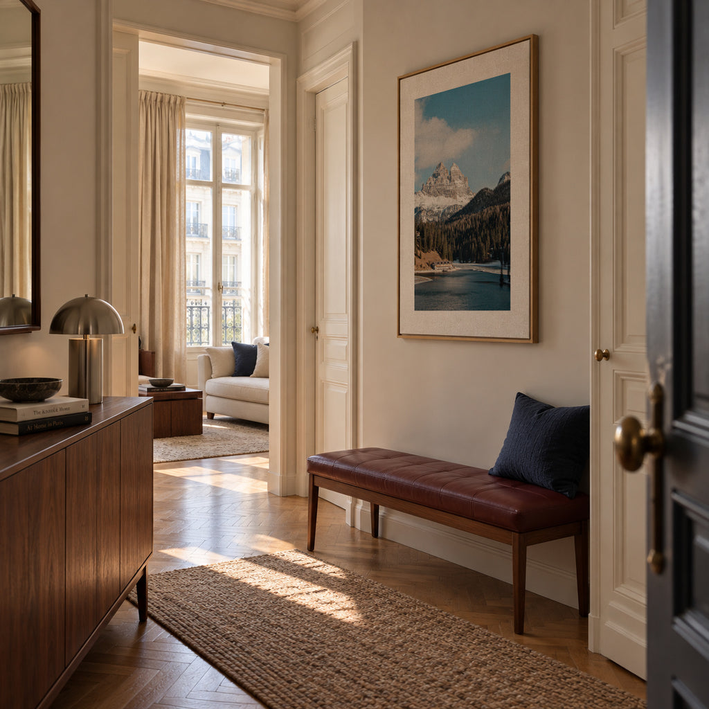 Lake Peaks - Framed canvas in an interior