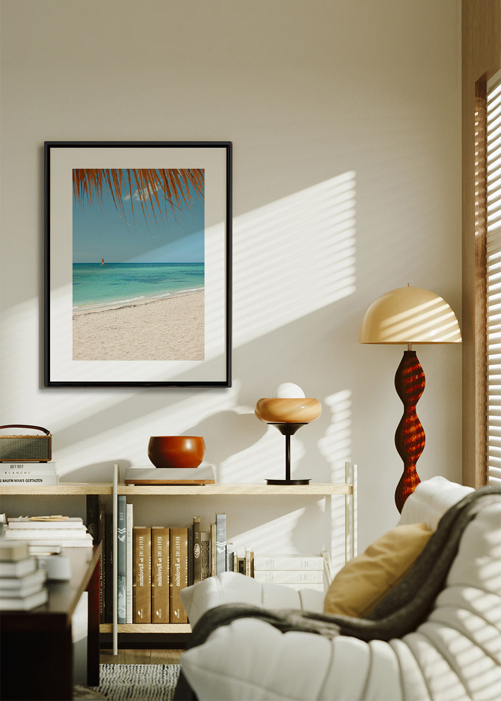 Landschap afbeelding: tropisch strand met palm