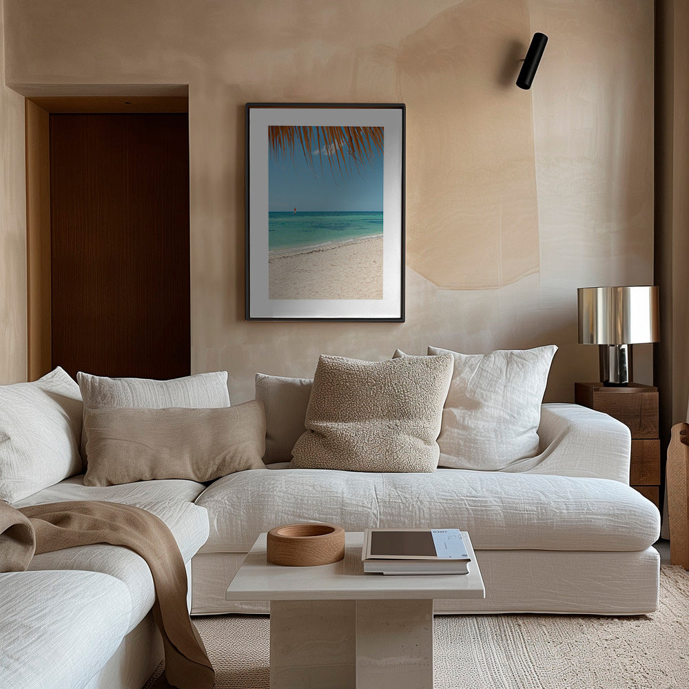 Landschap afbeelding: tropisch strand met palm