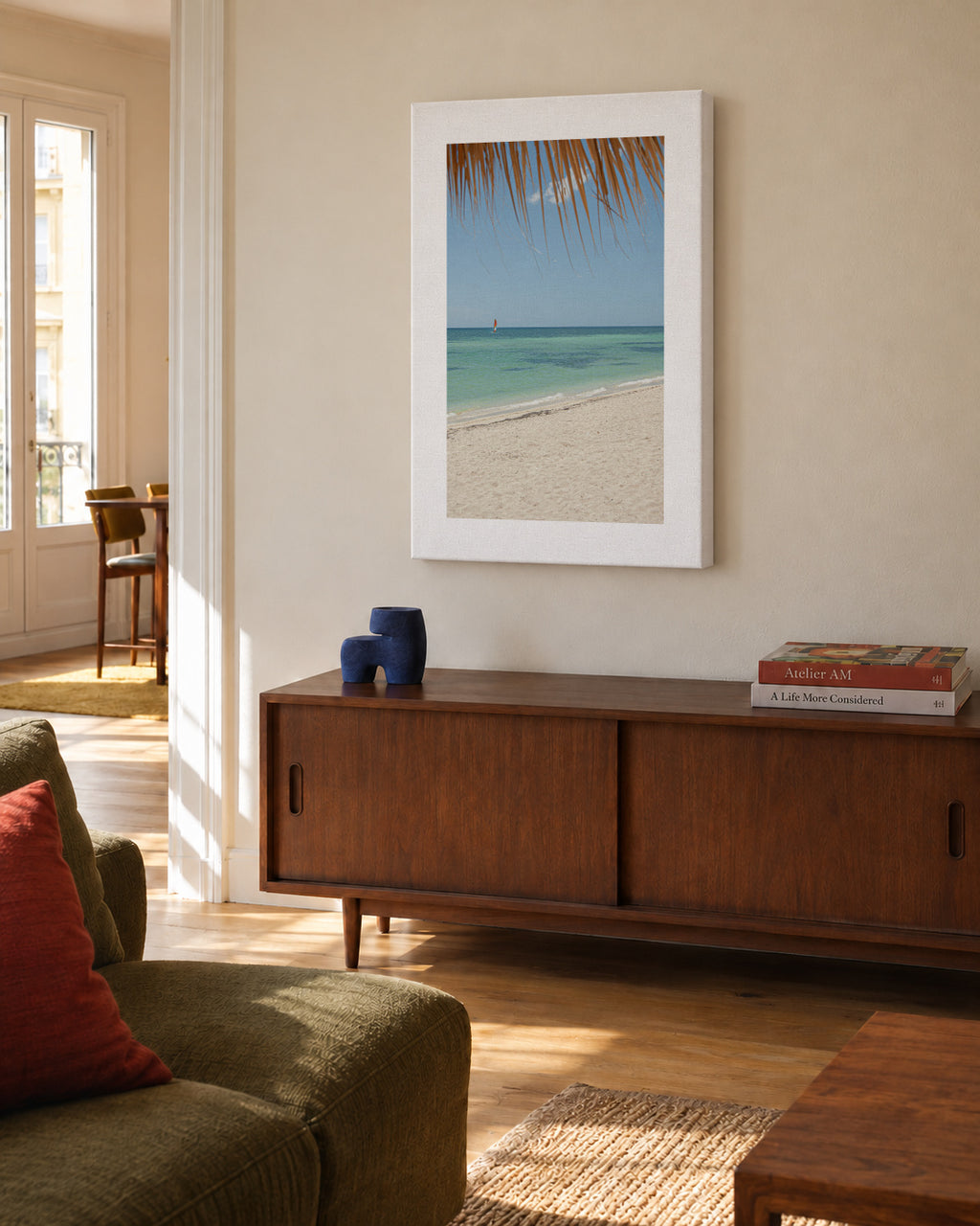 Caribbean Shore - Unframed canvas in an interior