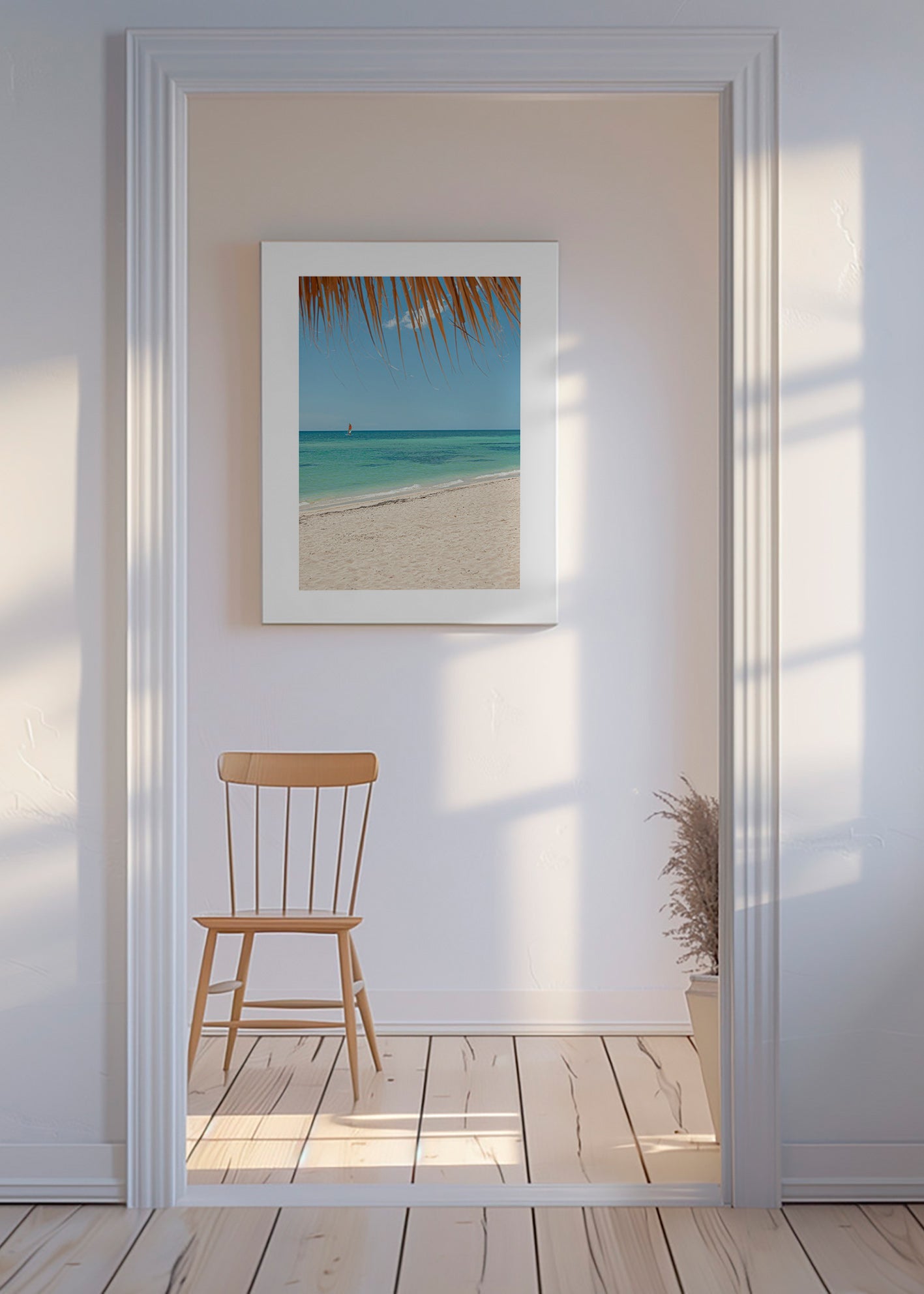 Landschap afbeelding: tropisch strand met palm