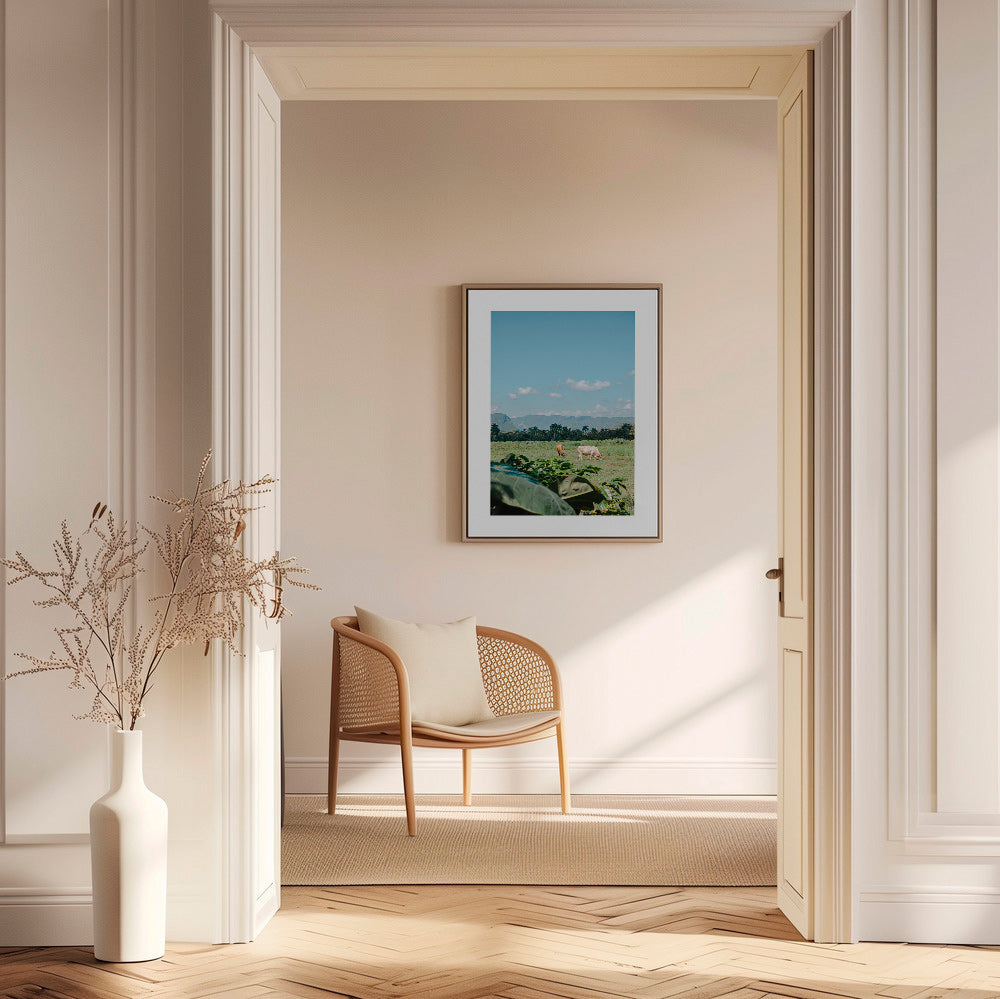 Landschap kunst: veld met koeien onder brede lucht