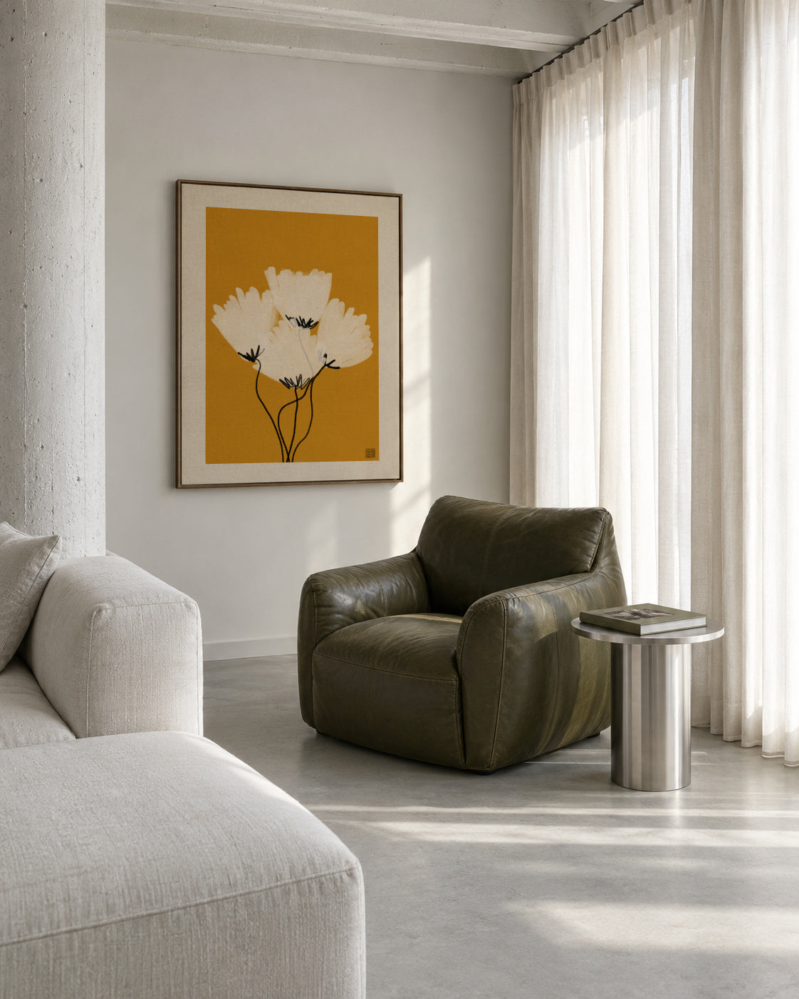 Wild Meadow Song I - Framed canvas in an interior
