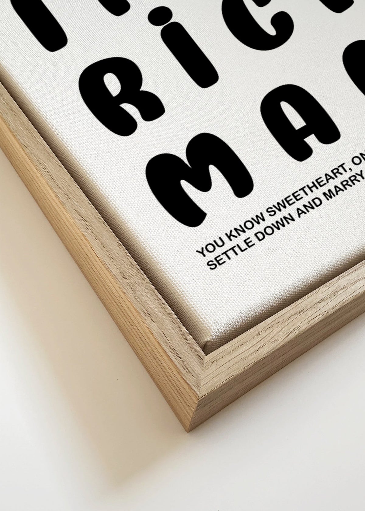 Typografische illustratie met grappige tekst – Canvas detail