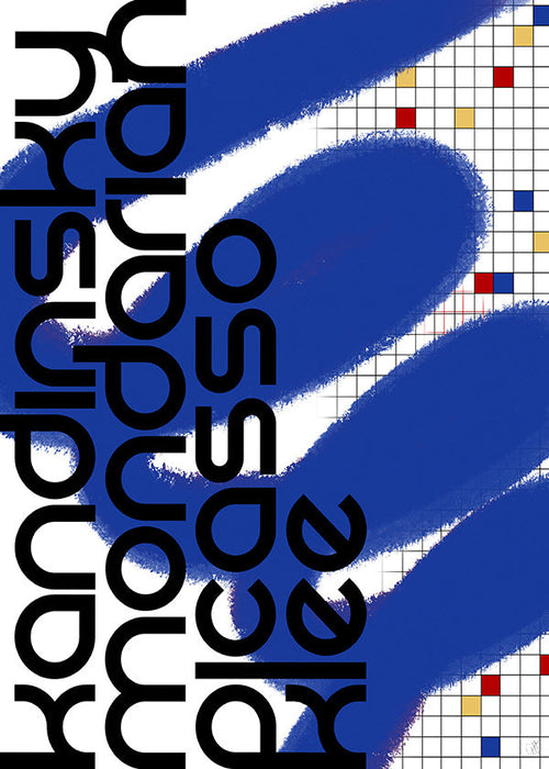 Abstract kunstwerk met blauwe streken