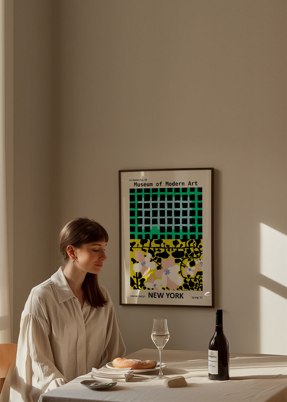 Stedenposter: New York typografische print met bloemmotieven – Product3