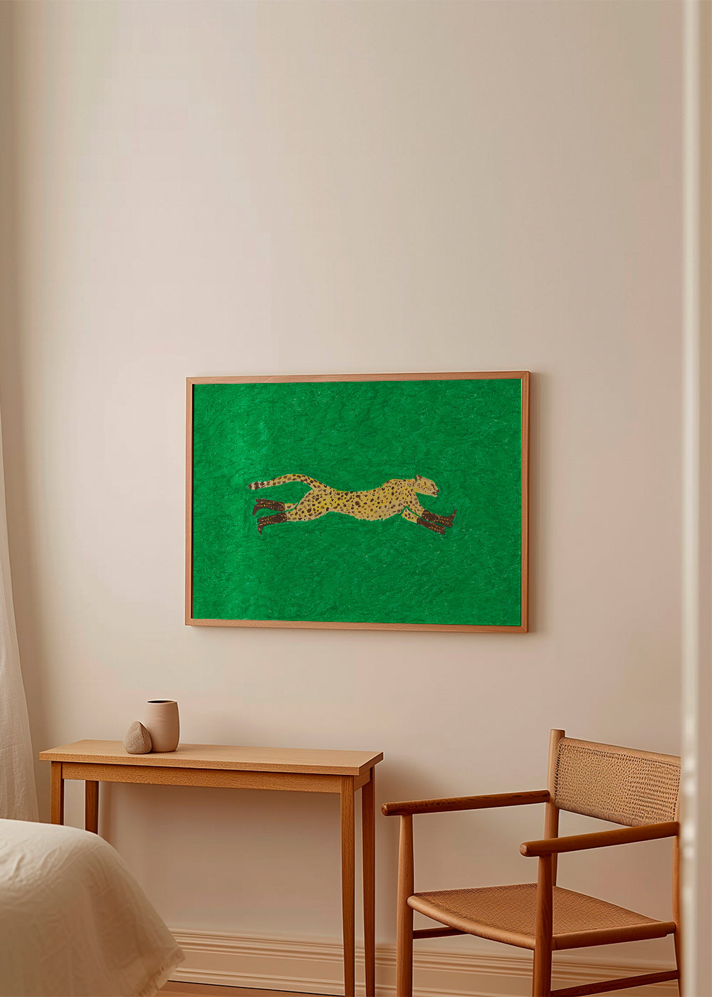 Rennende cheetah illustratie op groen – Product2