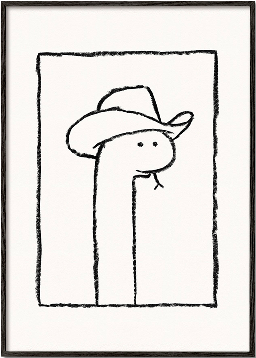 Slangillustratie met hoed – Black Frame