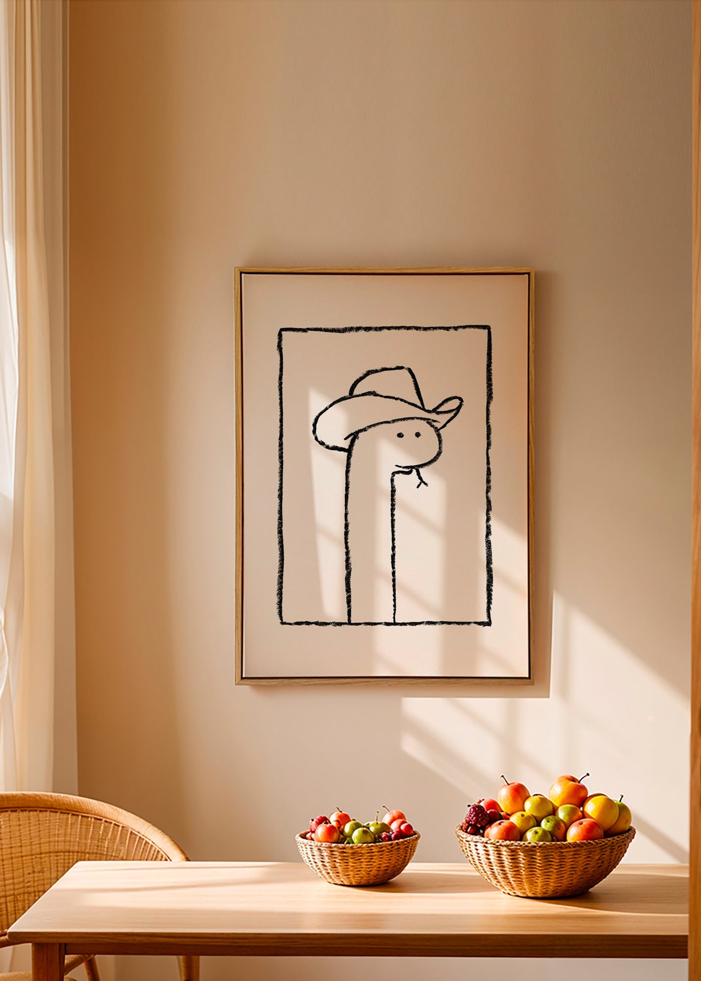 Slangillustratie met hoed – Canvas1