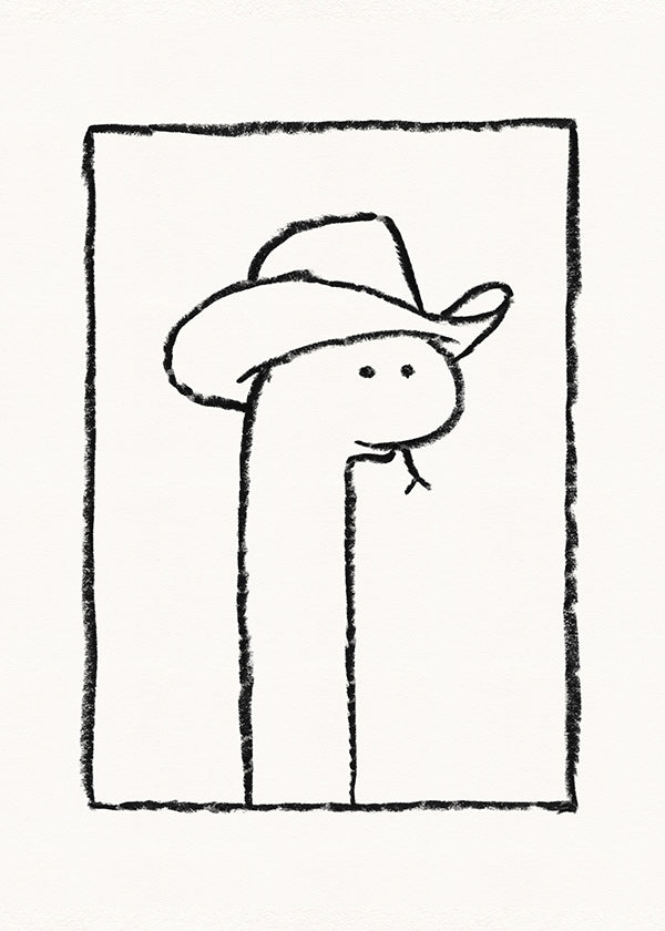 Slangillustratie met hoed