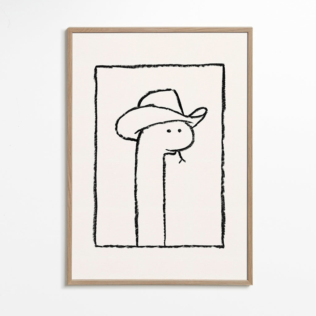 Slangillustratie met hoed – Oak Frame