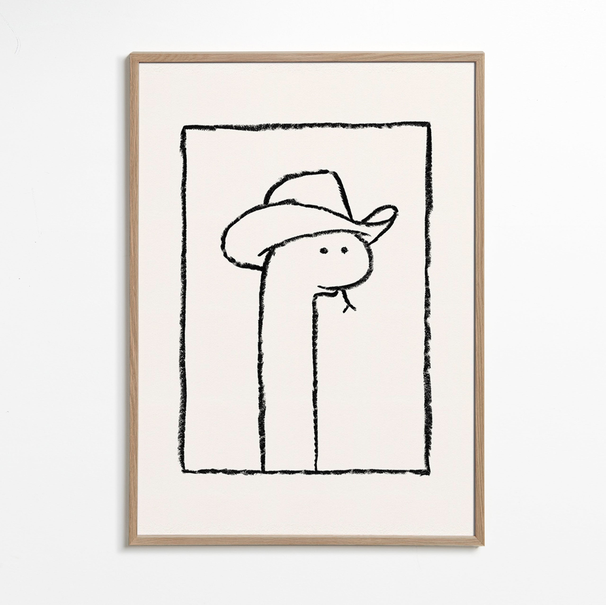 Slangillustratie met hoed – Oak Frame