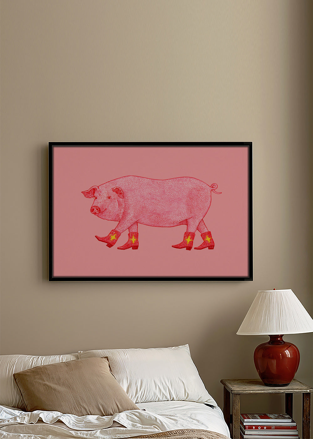 Varken Cowgirl Illustratie – Canvas2