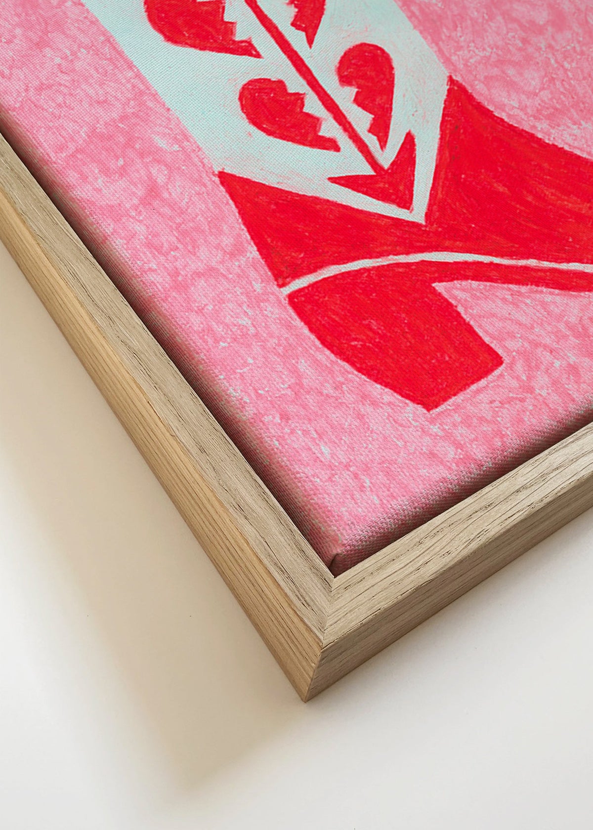 Illustratie van rode cowboylaars met gebroken harten – Canvas detail