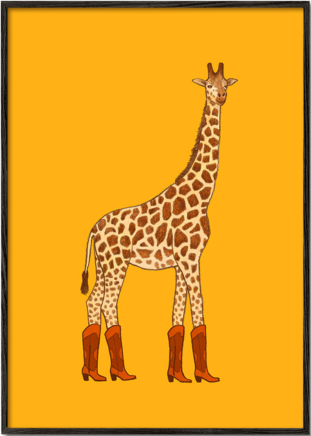Giraf cowgirl illustratie – Black Frame