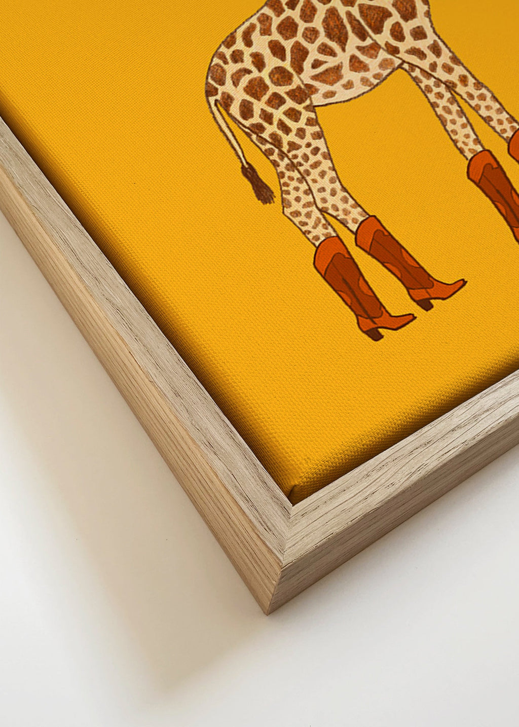 Giraf cowgirl illustratie – Canvas detail