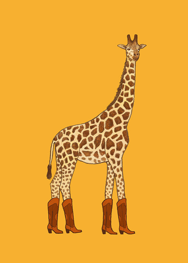 Giraf cowgirl illustratie