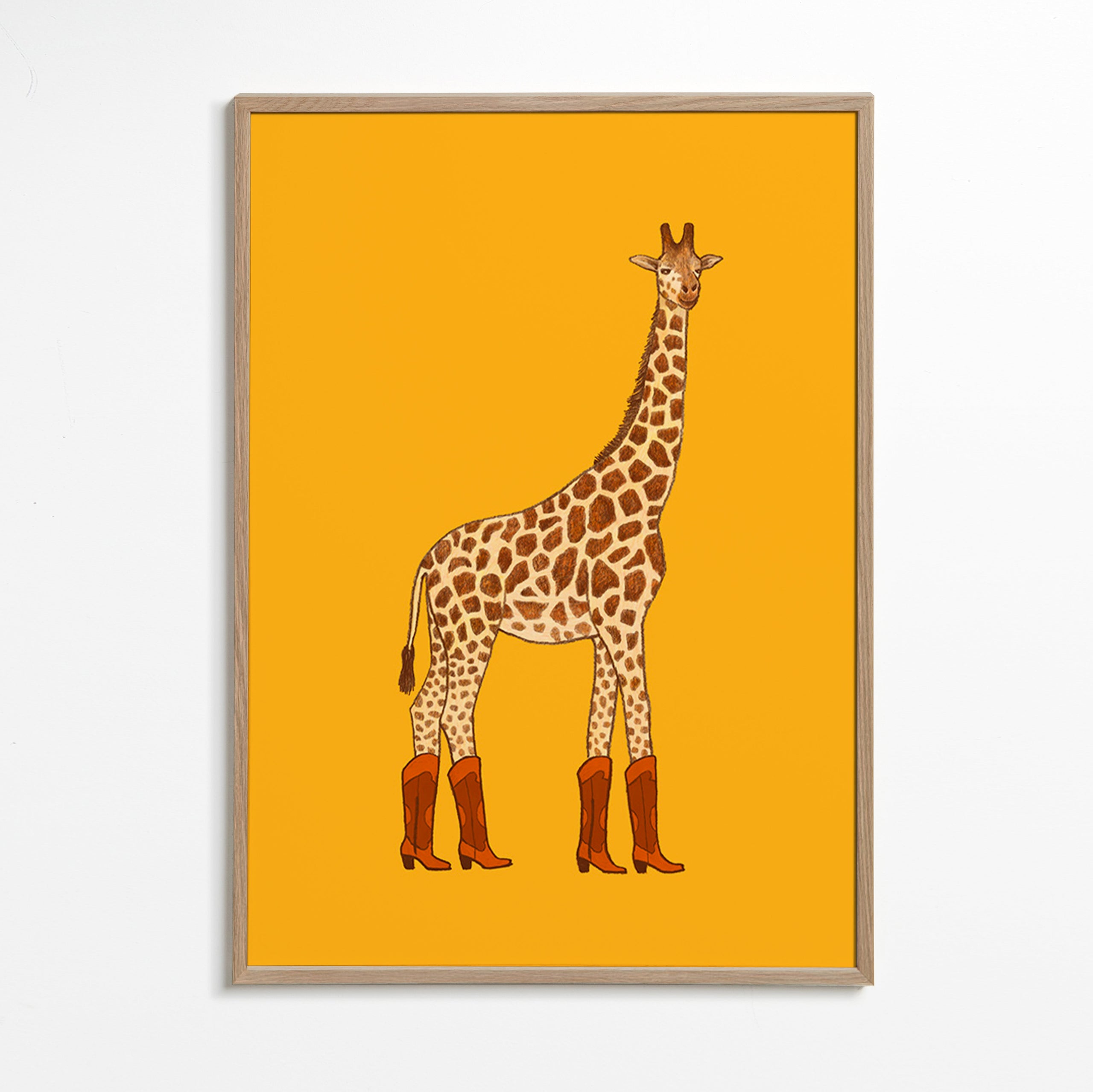 Giraf cowgirl illustratie – Oak Frame