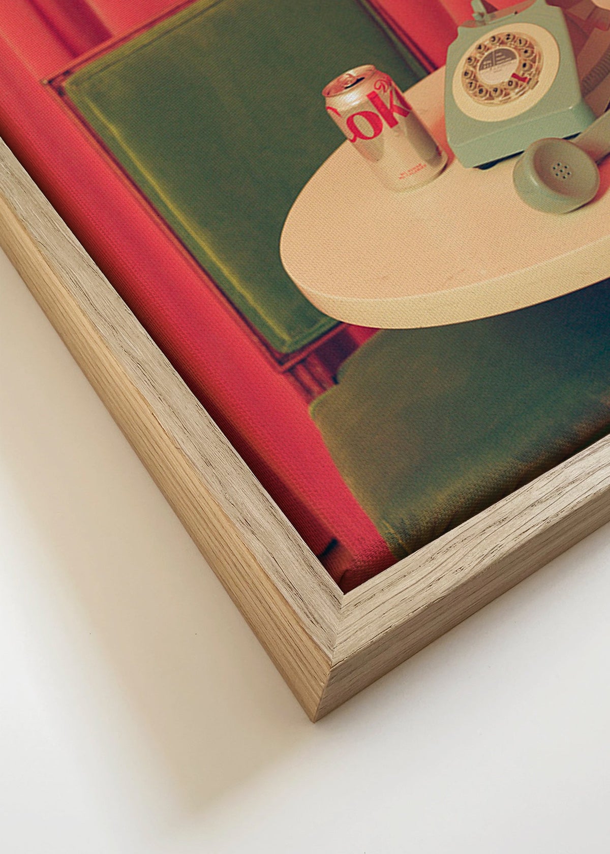 Vintage telefoon foto op tafel – Canvas detail
