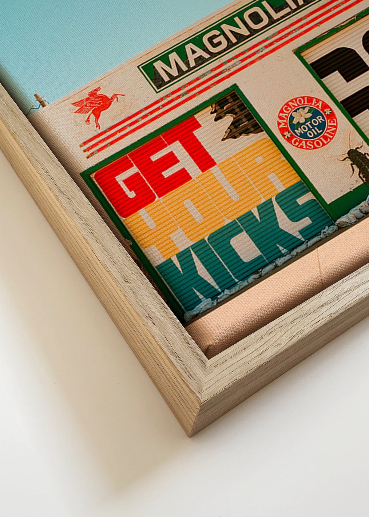 Keuken kunst Route 66 muurschildering – Canvas detail