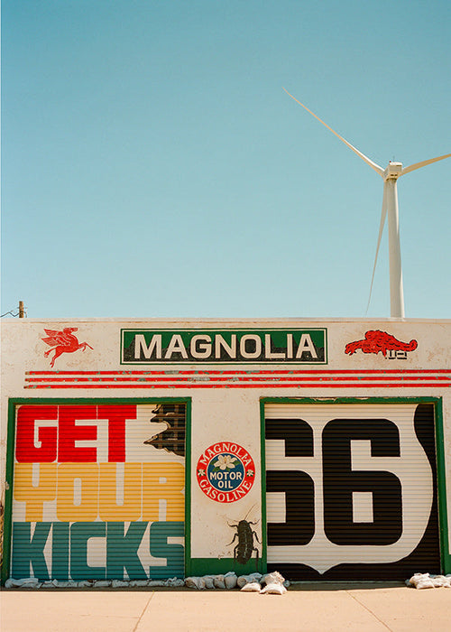 Keuken kunst Route 66 muurschildering