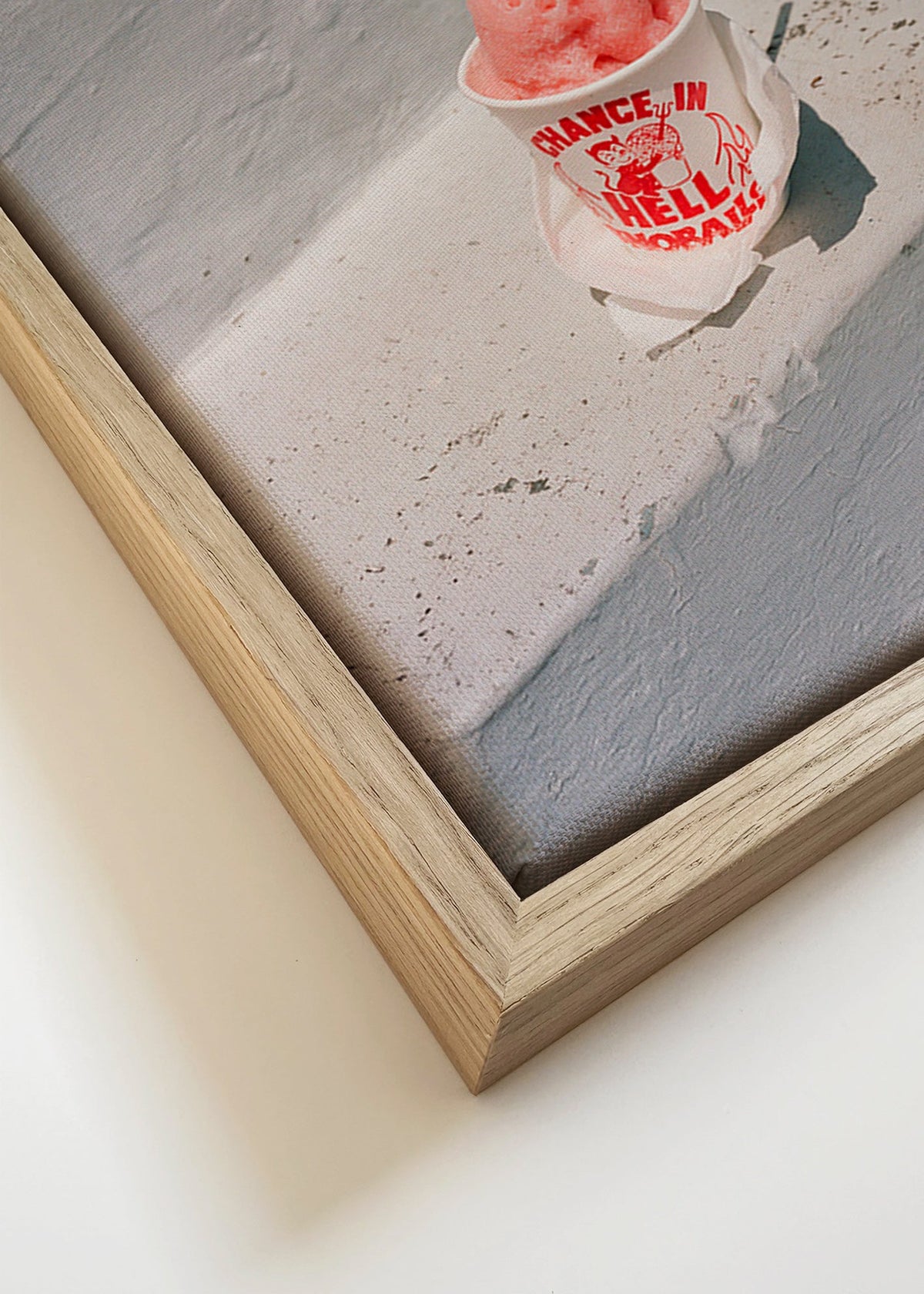 Keuken kunst: roze sorbet op witte trappen – Canvas detail