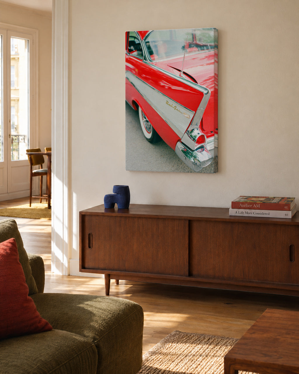 Classic Car - Unframed canvas in an interior