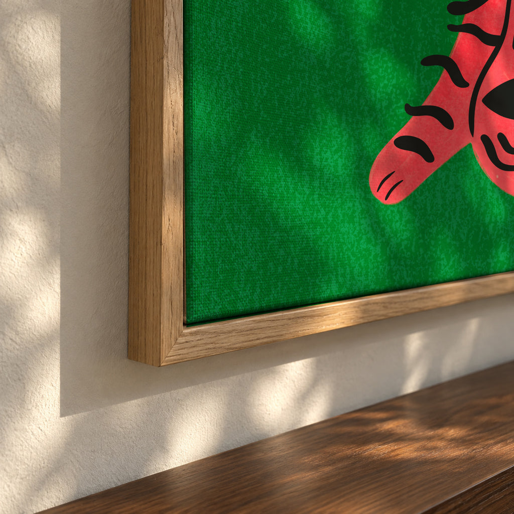 Cat Rug - Framed canvas detail