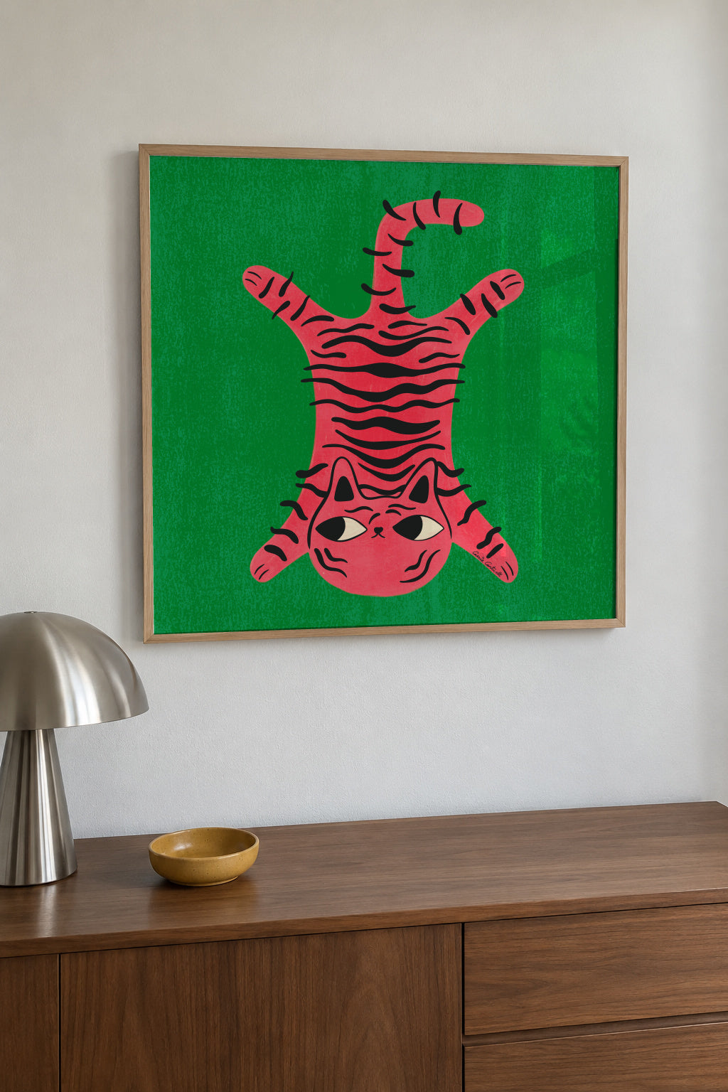 Cat Rug - Framed poster in an interior