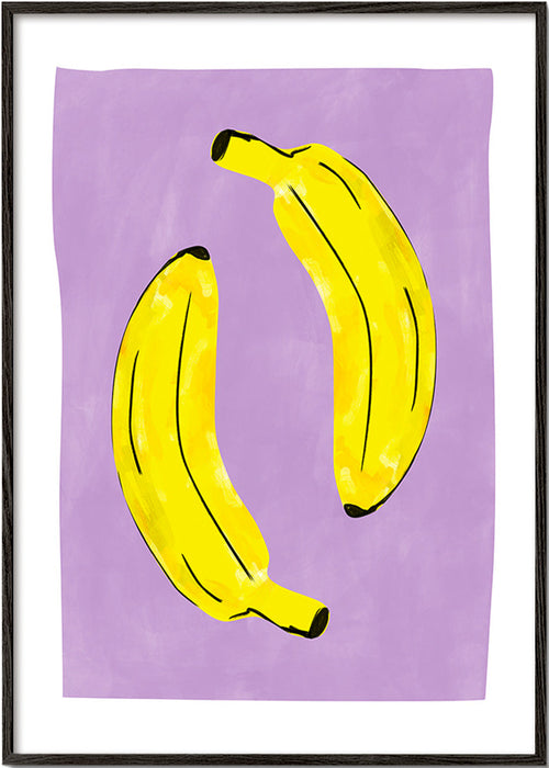 Keuken kunst met gele bananen – Black Frame