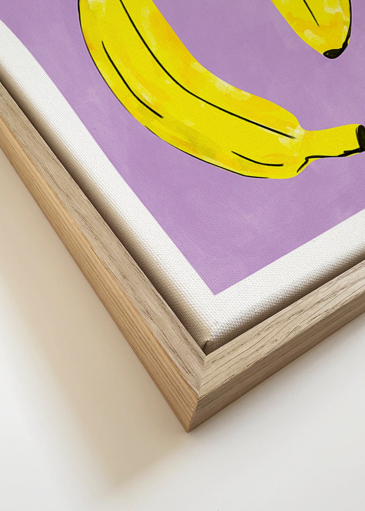 Keuken kunst met gele bananen – Canvas detail