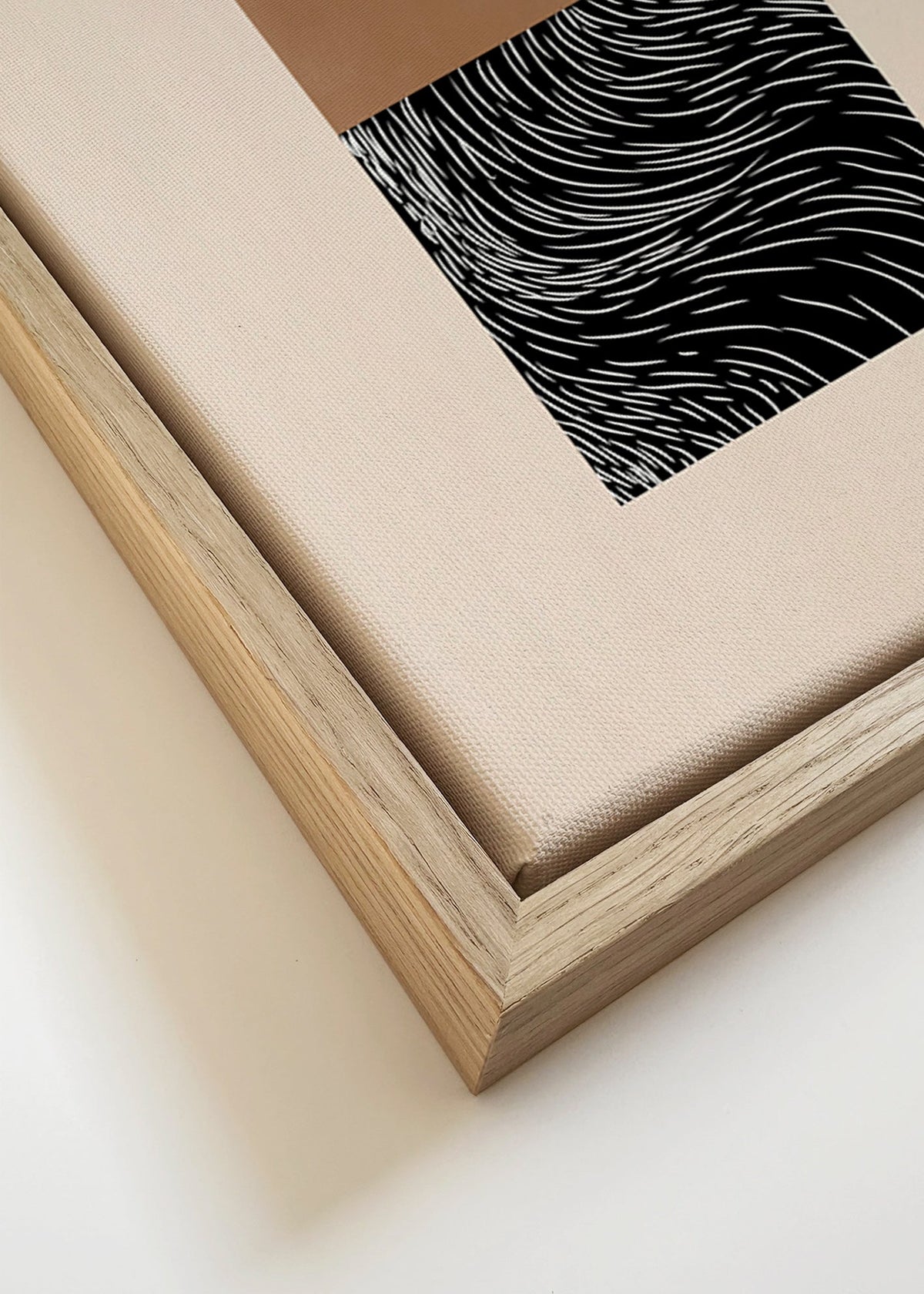 Geometrische poster met twee getextureerde blokken – Canvas detail