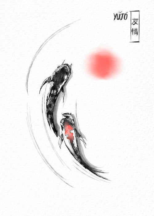 Koi-illustratie Japans minimalistisch