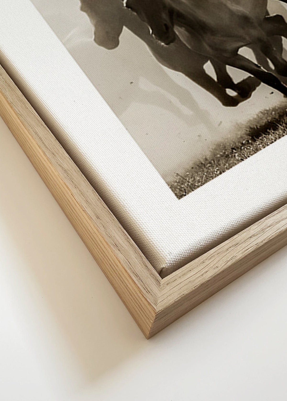 Rennende paarden in sepia – Canvas detail