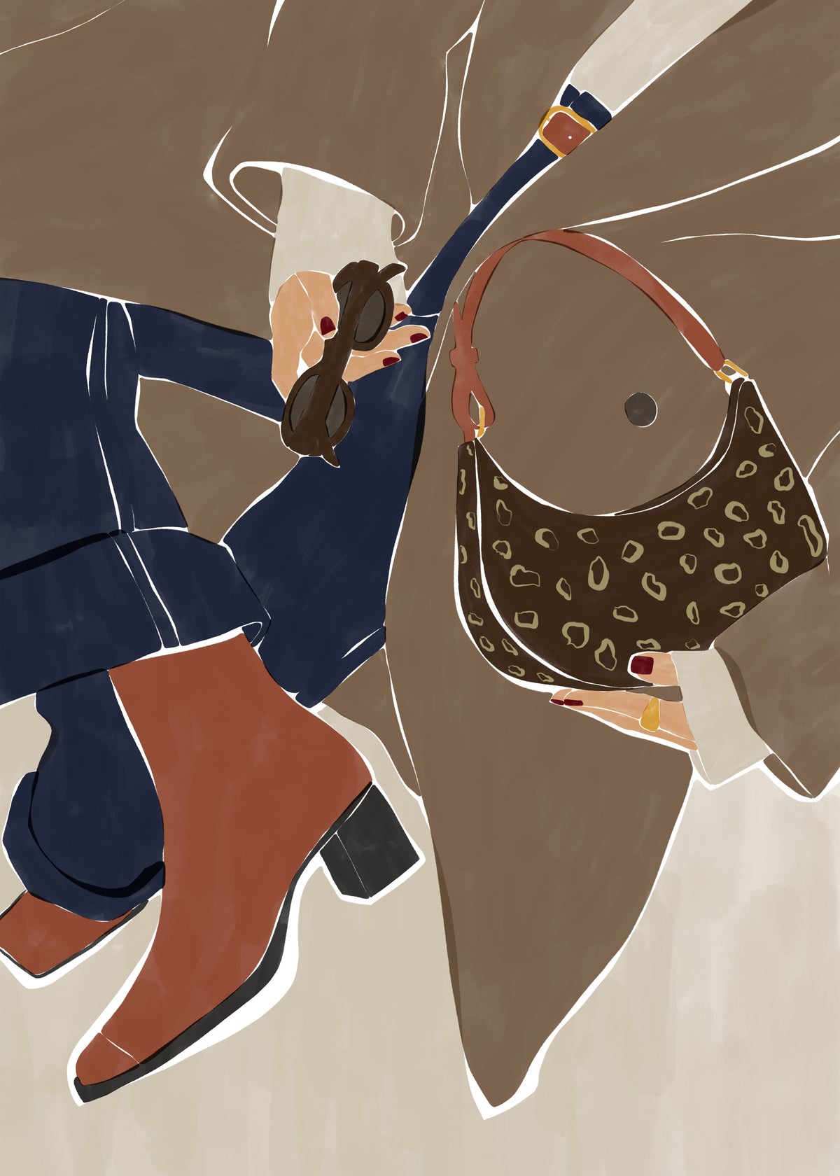Fall Fashion Vibes Art Print By Ivy Green Illustrations - Unframed art print