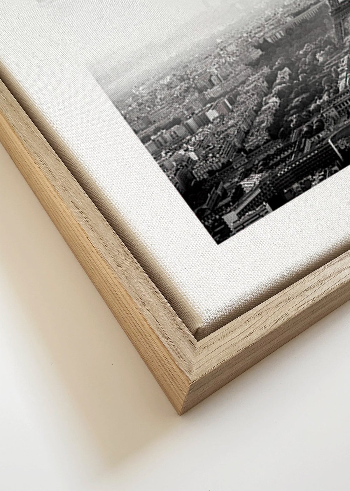 Keuken kunst: Eiffeltoren in zwart-wit stadsgezicht – Canvas detail