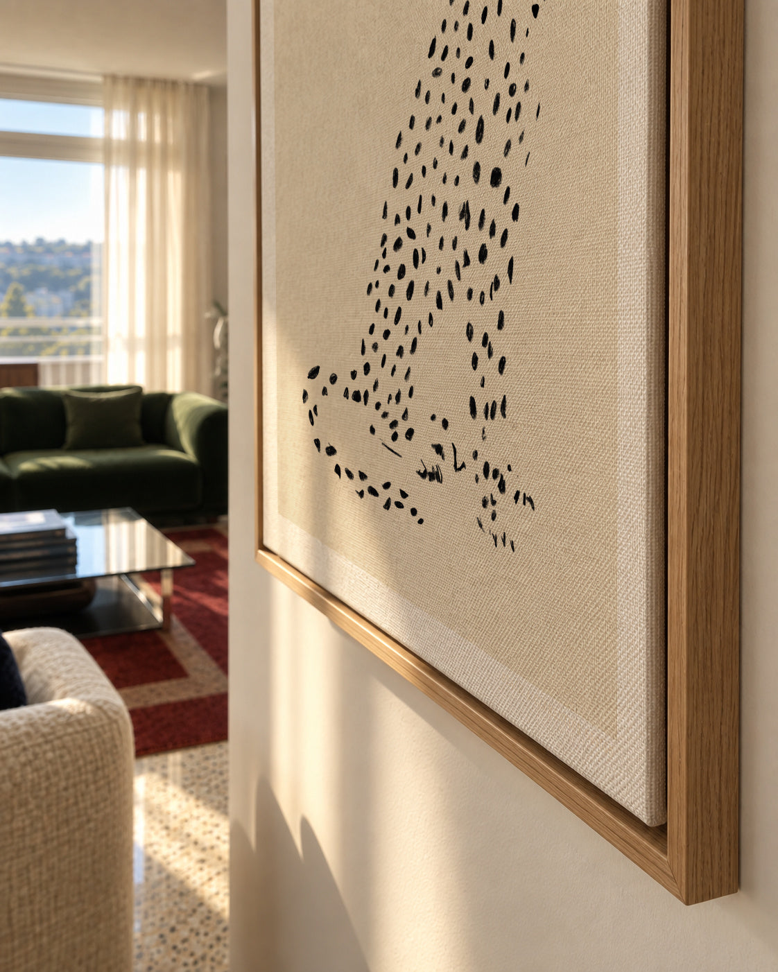 Pandc Leopard - Framed canvas detail