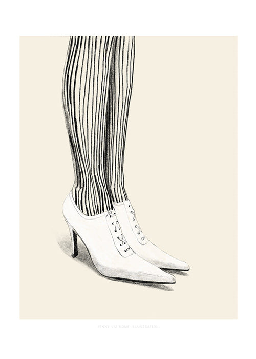 Ilustración botas rayadas vintage
