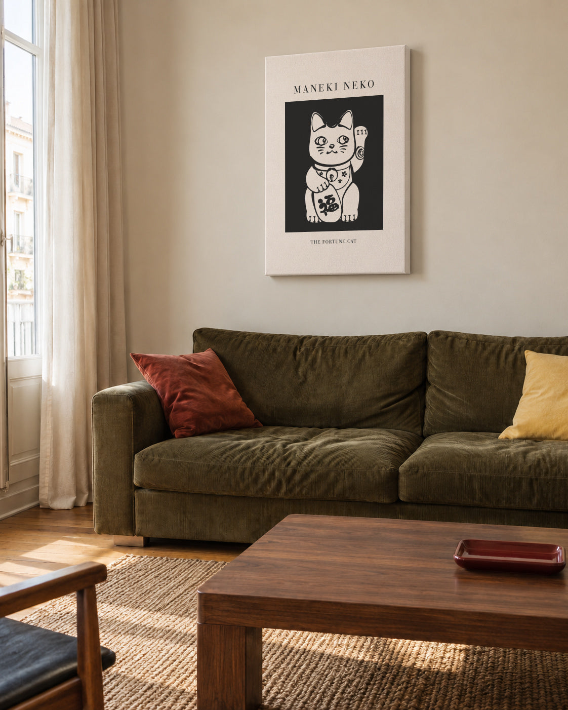 Manekineko - Unframed canvas in an interior